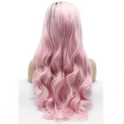 Pink with Dark Roots Synthetic Lace Front Wigs AM08-1BT3100B