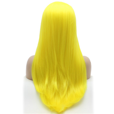 Yellow Natural Wavy  Synthetic Lace Front Wigs AM07-3300