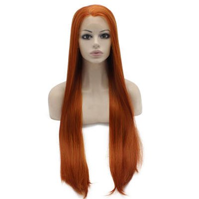 Red Straight Synthetic Lace Front Wig Fashion Color 