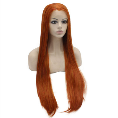 Red Straight Synthetic Lace Front Wig Fashion Color 