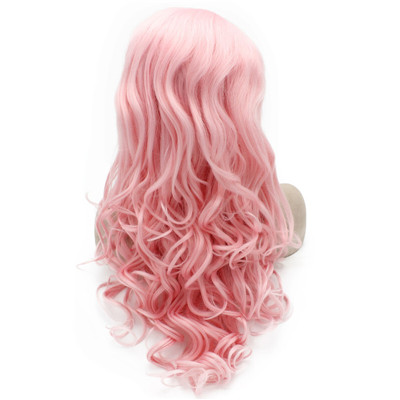 Pink Wavy Synthetic Lace Front Wig Fashion Color