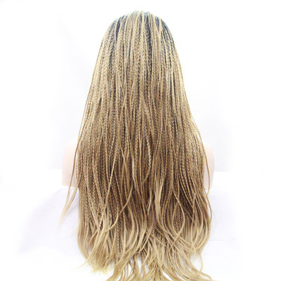 Ginger Blonde Ombre Synthetic Braided Wigs No Tangle 