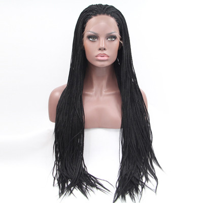 Extra Long Box Braids Synthetic Lace Front Wigs for Black Women