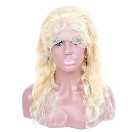 Blonde / 613 Color Natural Wave Brazilian Virgin Hair Full Lace Wigs 130% densit