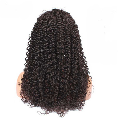 Brazilian Virgin Human Hair Kinky Curly Lace Front Wigs Natural Color No Tangle