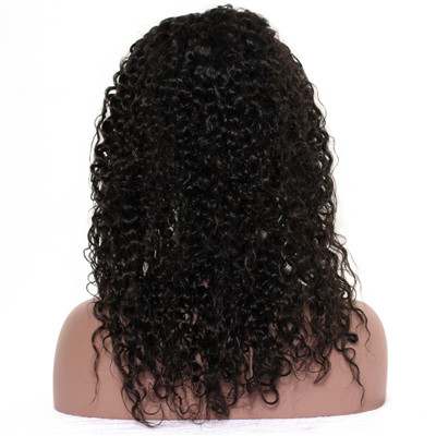 Kinky Curly Indian Remy Hair Lace Front Wig with Black Hair