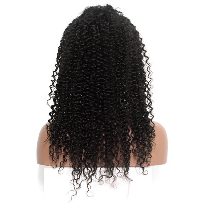 Kinky Curly Brazilian Remy Human Hair Lace Front Wigs with Natural Color 