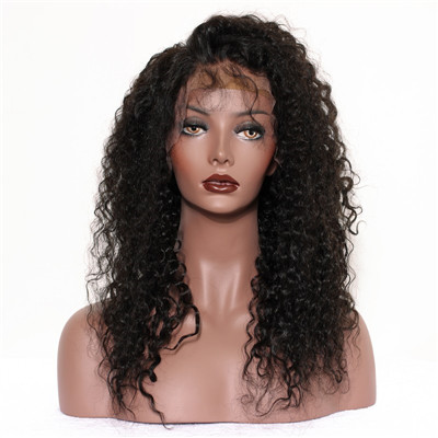 Kinky Curly Bounce Black Indian Human Hair Lace Front Wigs For Black Fashion Gir