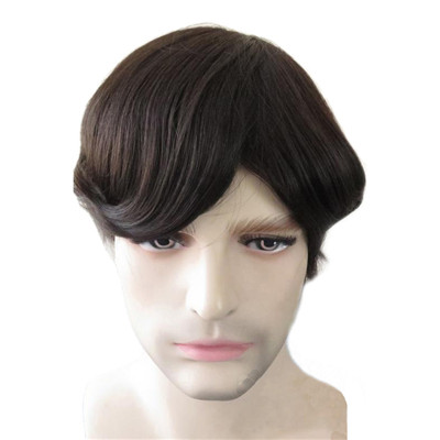Natural Straight Toupee Hair Replacement System Fine Mono Base Center With Poly 