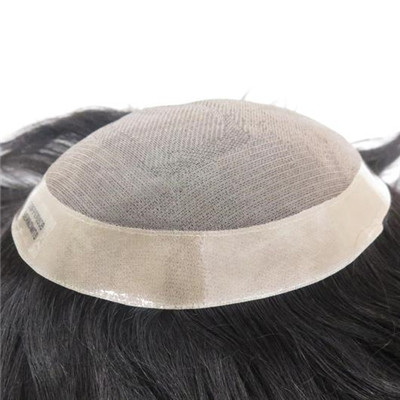 Male Toupee Hair Replacement System , Human Hair Pieces For Top Of Head With Pol