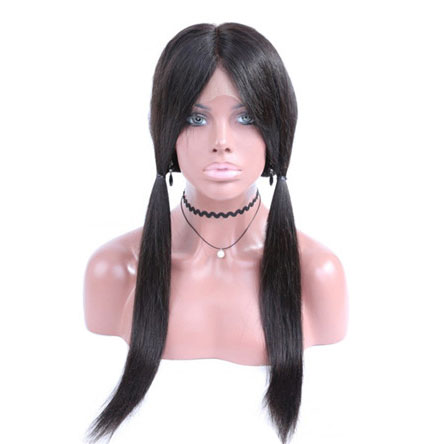 24 Inch Swiss Lace Straight 360 Frontal , Custom 360 Lace Front Closure Wigs