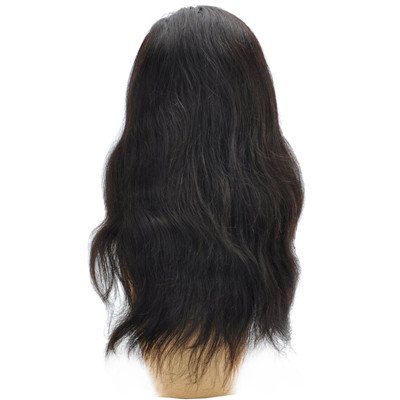 Customized Light Wavy 360 Lace Frontal Wig Natural Black 100% Mongolian Remy Hai