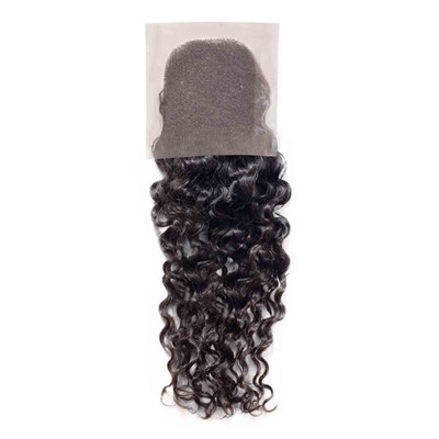 Custom Deep Wave Lace Front Top Closure , 4x4 Brazilian Curly Lace Frontal Piece