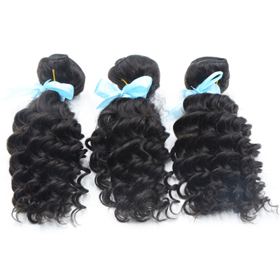 100% Malaysian Remy Unprocessed Human Hair Weave Bundles Deep Wave Natural Black