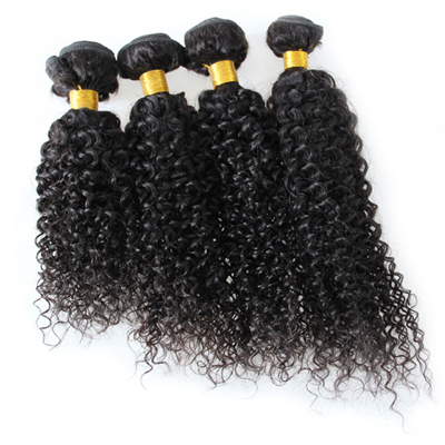 Malaysian Virgin Unprocessed Human Hair Weave 4 Bundles Jerry Curly Black Color