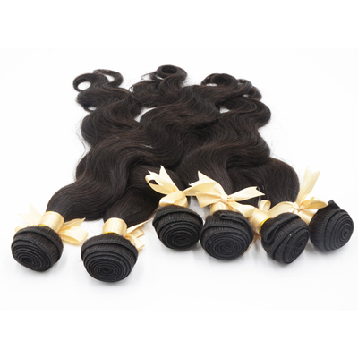 Virgin Peruvian Unprocessed Human Hair Weave 6 Bundles Body Wave Natural Black