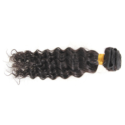 Deep Wave Weft 7A Grade Hair Extensions Bundle , Black Virgin Human Hair Extensi