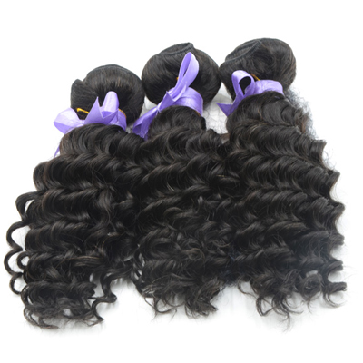 Grade 8A Brazilian Weft Hair Extensions , Deep Wave Curly Human Hair Extensions