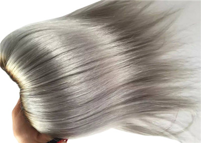 100% Non Remy Colored Human Hair Extensions With Gray Dark Roots 6A Grade