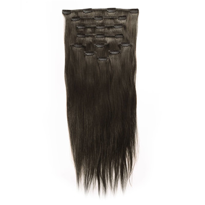 Black Long Virgin Remy Clip In Hair Extensions , Mongolian Straight Hair Extensi
