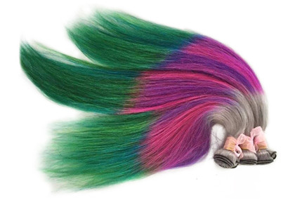 Stunning Rainbow Turkey Colored Human Hair Extensions 100% Non Remy Human Hair