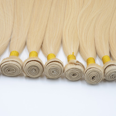 Straight Blonde Colour 613 Human Hair Extensions With 6A 100% Ukraine Hair